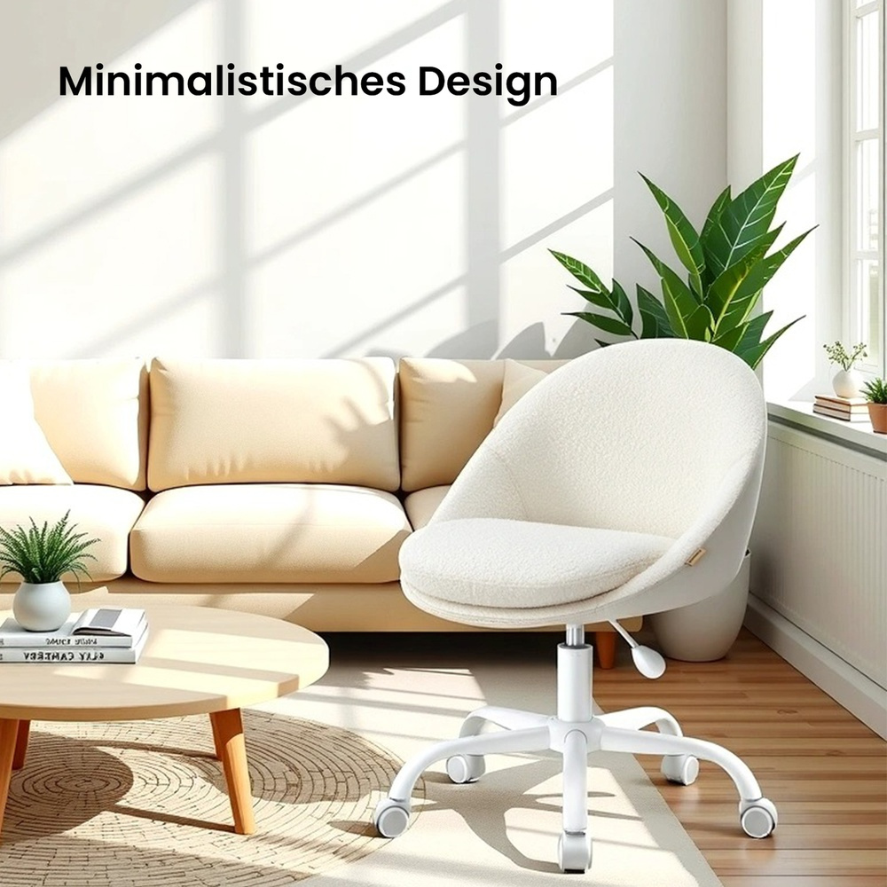 Image of Chair, Home Office Chair, Makeup Chair, Foam Cushion, Height Adjustable, Sturdy And Durable, Cappuccino Beige-