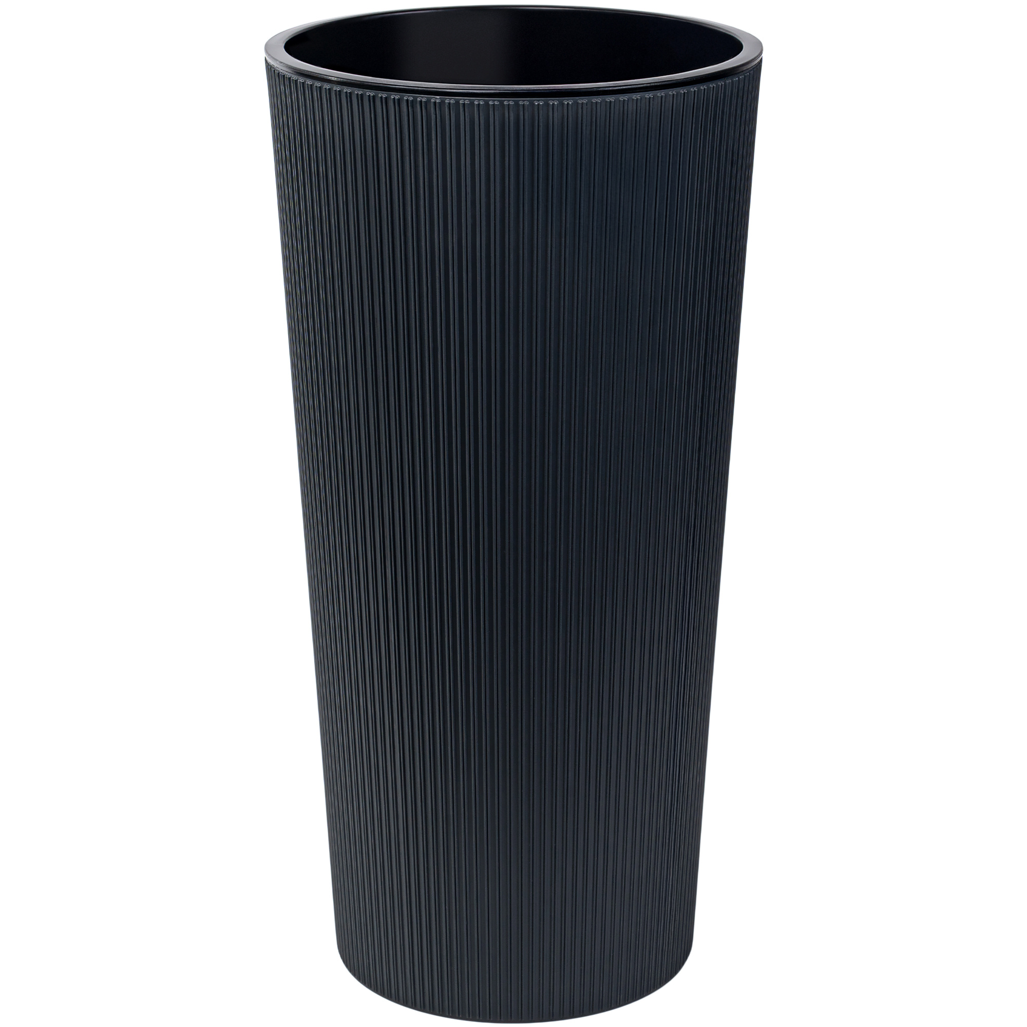 Image of Flower Pot With 75 Cm High Plant Column With Ribbed Structure, Weather-resistant, Uv-resistant, Made Of Plastic, In - Ideal For Garden, Balcony, Terrace, And Indoor Spaces.