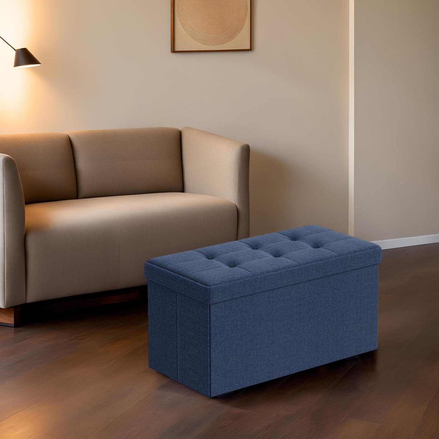 Bench With Storage, Seat Trunk, Bed Bench, Storage Chest, For Living Room, Bedroom, Hallway, Dark Blue