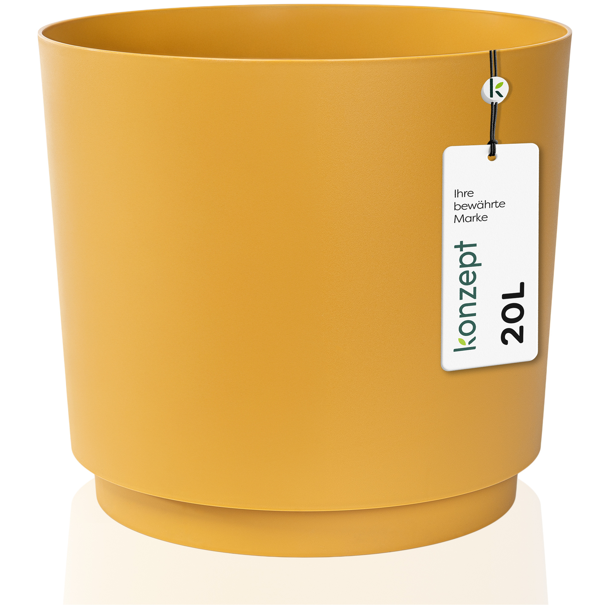 Flower Pot 32.5 Cm - Modern Plastic Planter For Indoor & Outdoor Areas, Weather-resistant & Uv-resistant, , , White, Grey & Mustard Yellow.