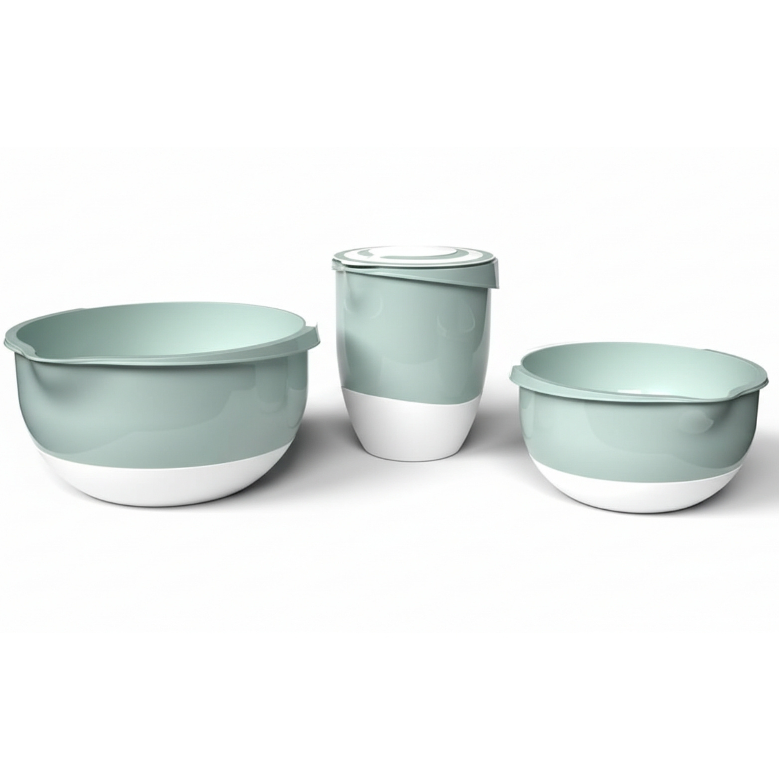 E-shop Rührschüssel & Schneebesen Topf 3-teiliges Set, 3,5 Liter & 2 Liter