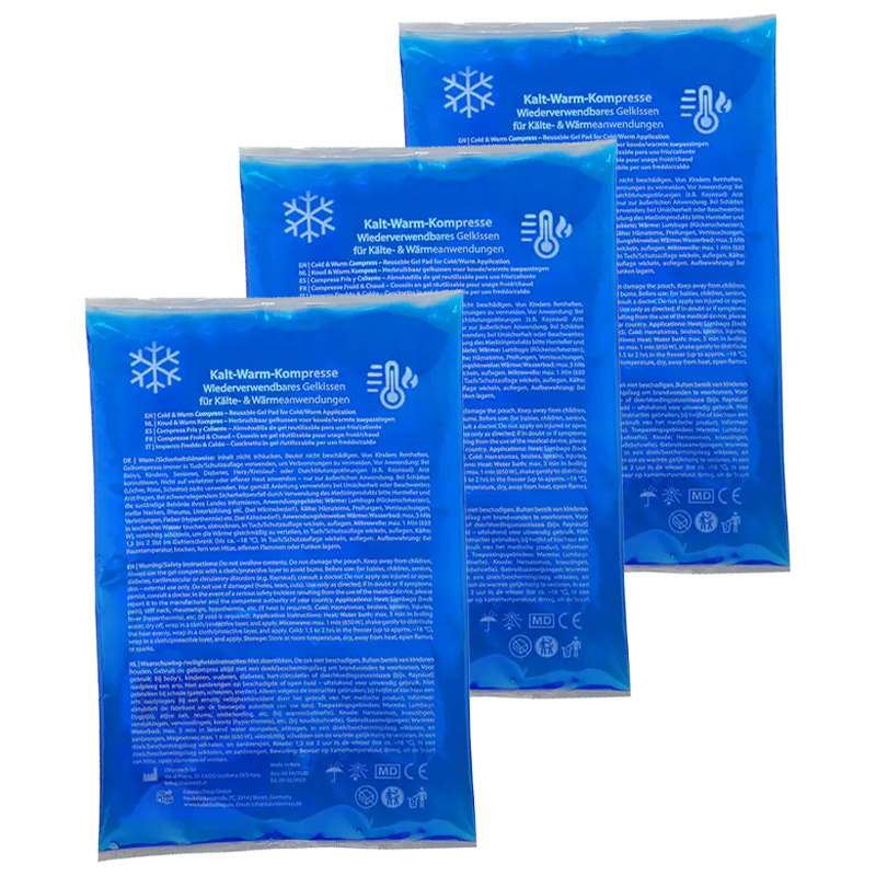 E-shop 3x Kalt-Warm-Kompresse Gel XL Mehrfachkompresse zum und Wärmen Kühlpads ca. 17,3 × 12,4 cm 200gr.