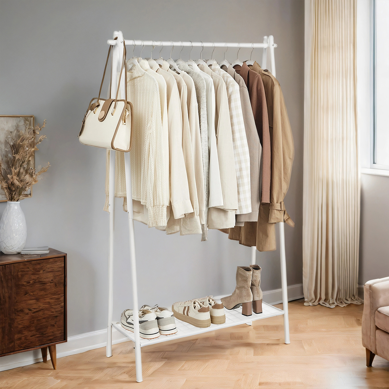 Image of Clothing Racks With Storage, Wardrobe Stands With Clothes Rail, Wardrobe With