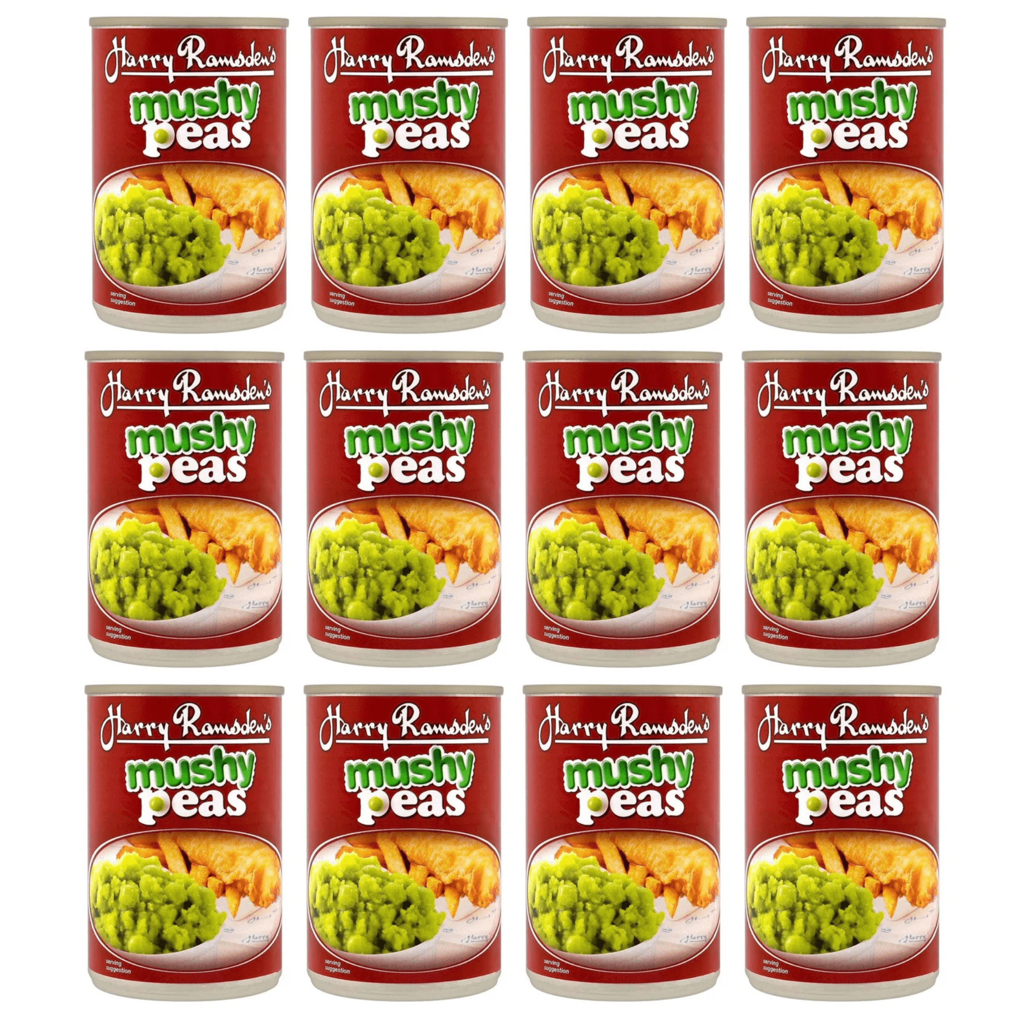 TEMU Harry Ramsden’s Mushy Peas 12 X 300g Cans – Classic Chip Shop Style Peas, Low Fat & Vegetarian