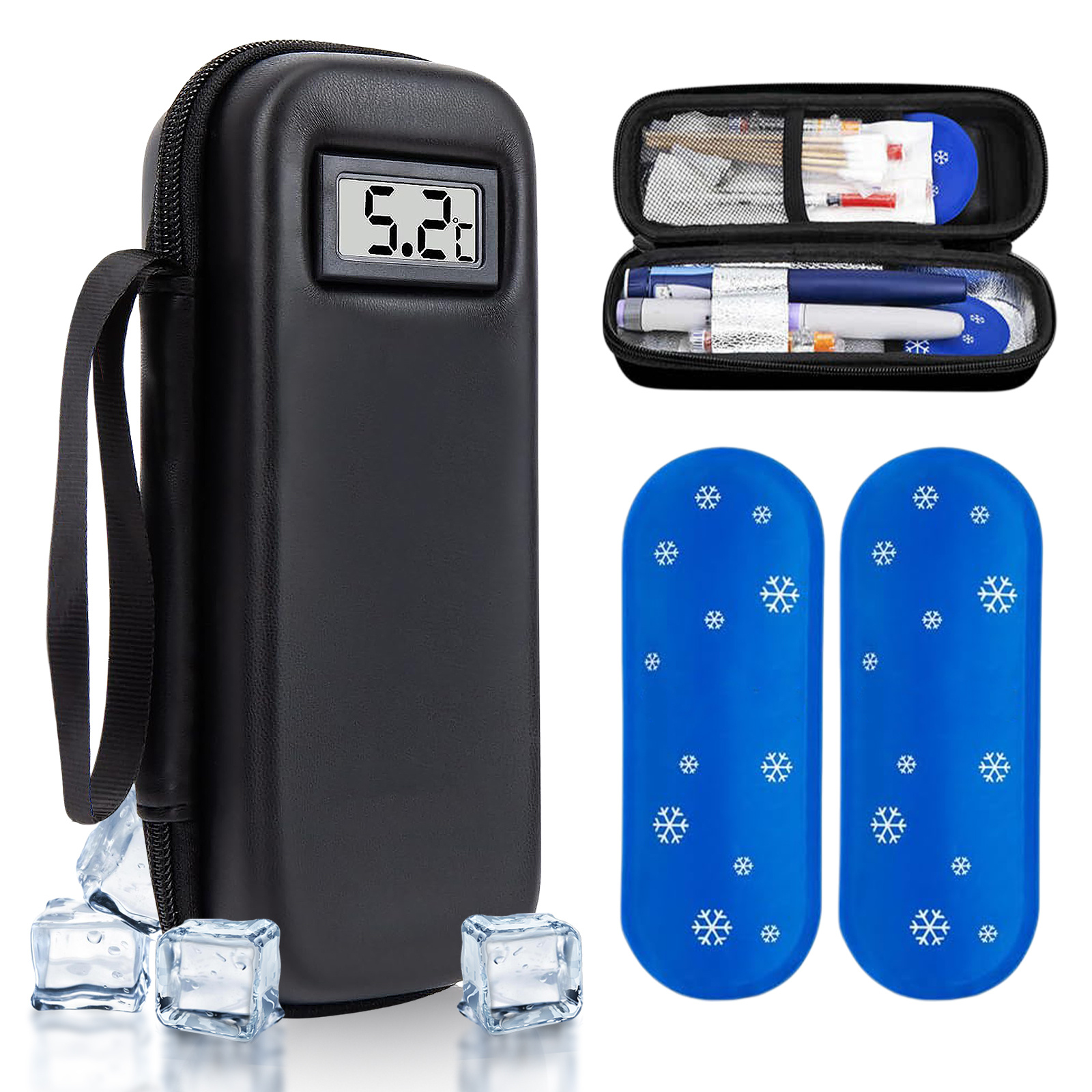 TEMU Insulin Cooler Bag - Diabetes Cooler Bag With 2 Ice Packs – Insulating Insulin Case For Travel - Compact Cooler Bag, Cooler Pouch & Bag