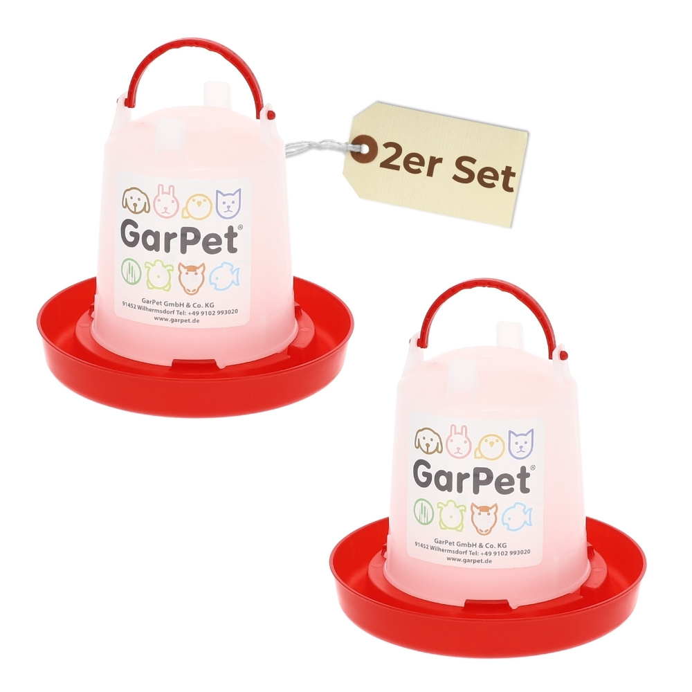 E-shop 2er Set Hühnertränke 0,75 L Geflügeltränke Hühnerzubehör Wasserspender Hühner Kükentränke Wassertränke Hühner Hühnertränke Automatisch Tränke