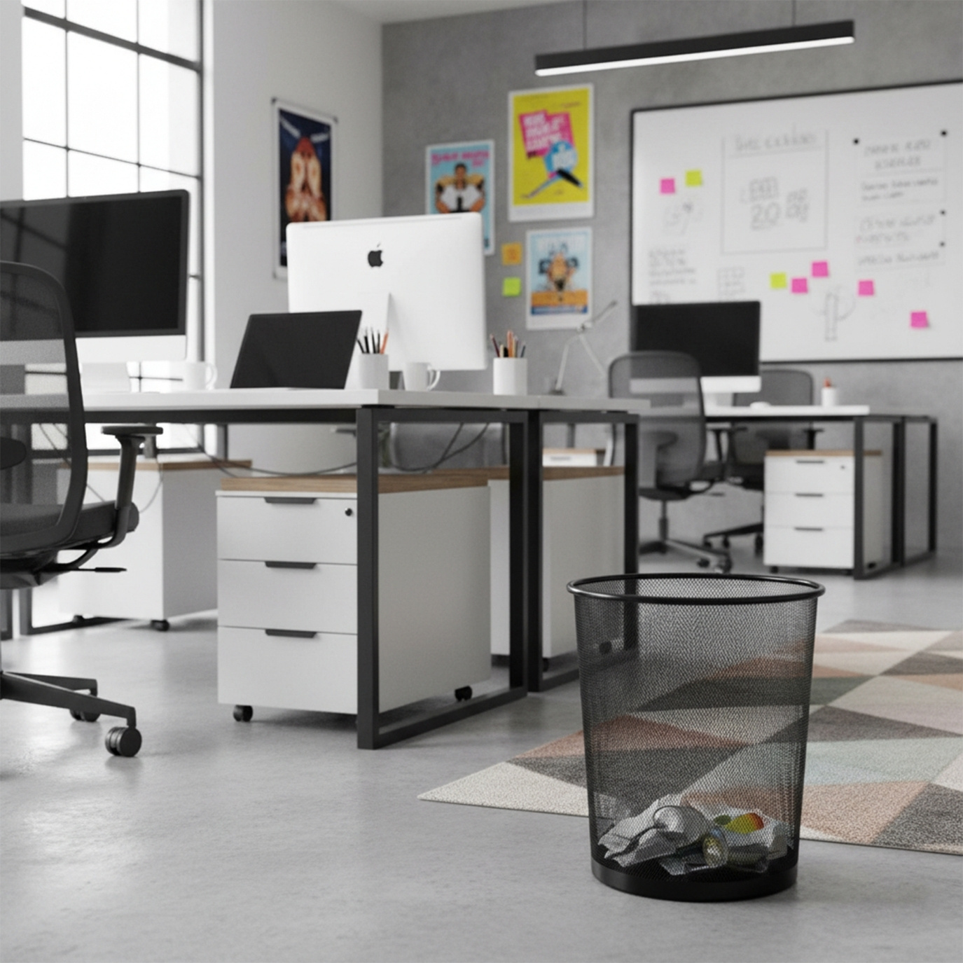 TEMU Wastebasket Trash Can Wire Paper Trash Can 20