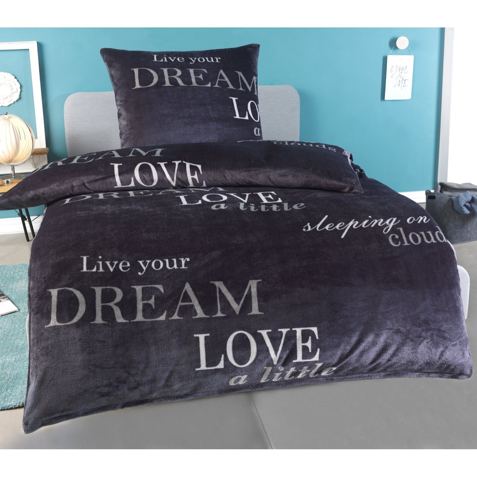 Plush Warm Fluffy Bedding With Cashmere Touch, Cozy, , Zip - Sizes: 135x200 + 80x80 | 155x220 + 80x80 | 200x200 + 2x 80x80 - In 12 Colors