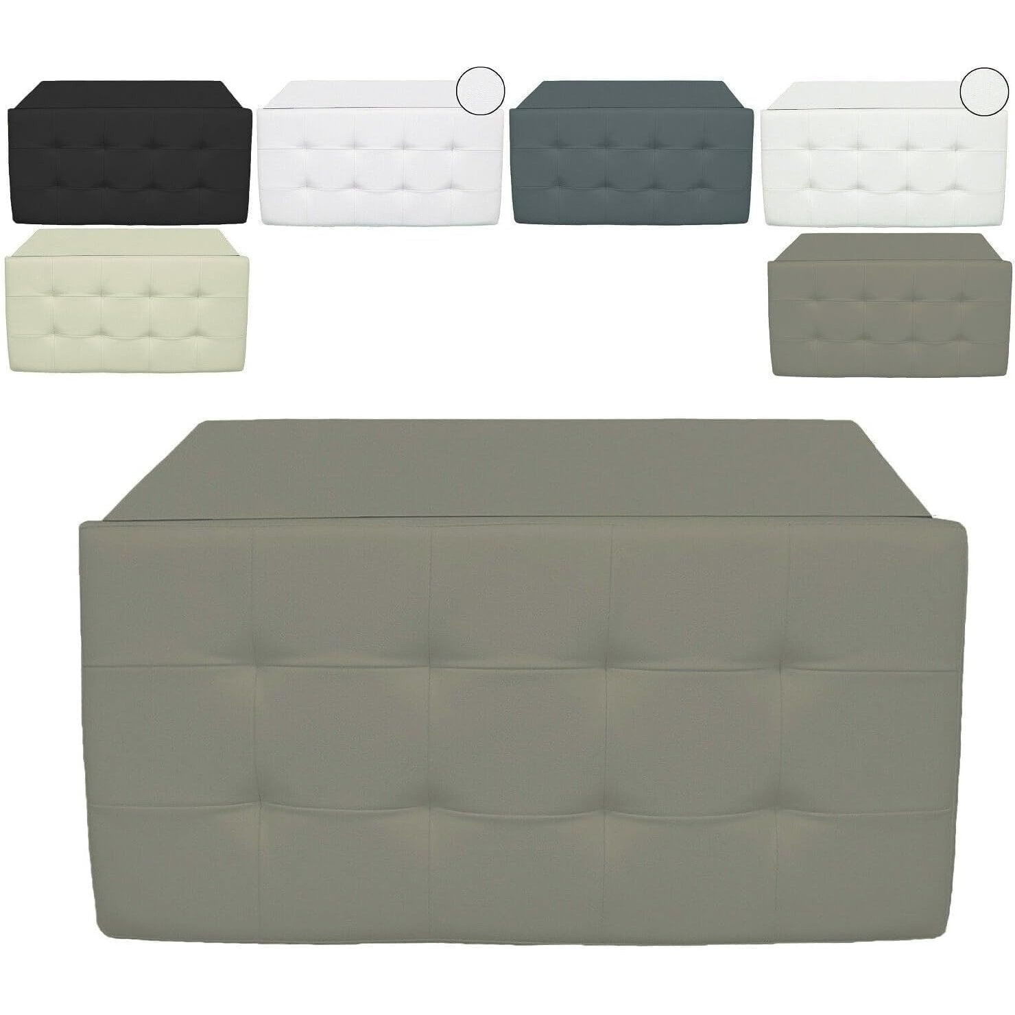 TEMU Pouf -pieds de rangement Cecaro Group, coussin d'appoint, coffre banc matelassé capitonné, plusieurs couleurs