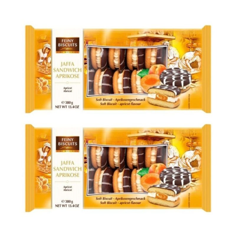 Image of Fine Biscuits Jaffa Cakes Sandwich Apricot 2 X 380g | Soft Cakes With Fruit Filling & Whipped Cream | Perfect For On-the-go, Office & Kids