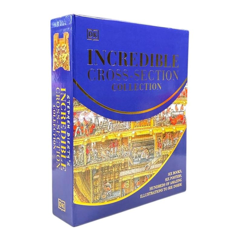 TEMU Stephen Biesty's Incredible -sections 6-book Collection Box Set + Poster Book (-sections Castle, Man-of-war, Incredible Body -sections,