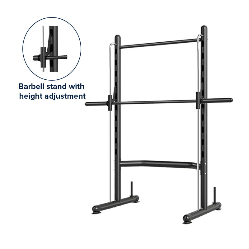 Squat Rack with Pull Bar & Bench + 45kg Cast Iron Weight Set