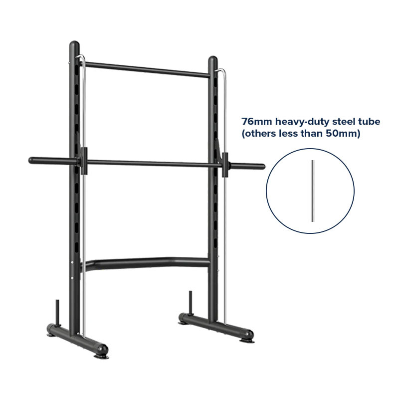 Squat Rack with Pull Bar & Bench + 45kg Cast Iron Weight Set