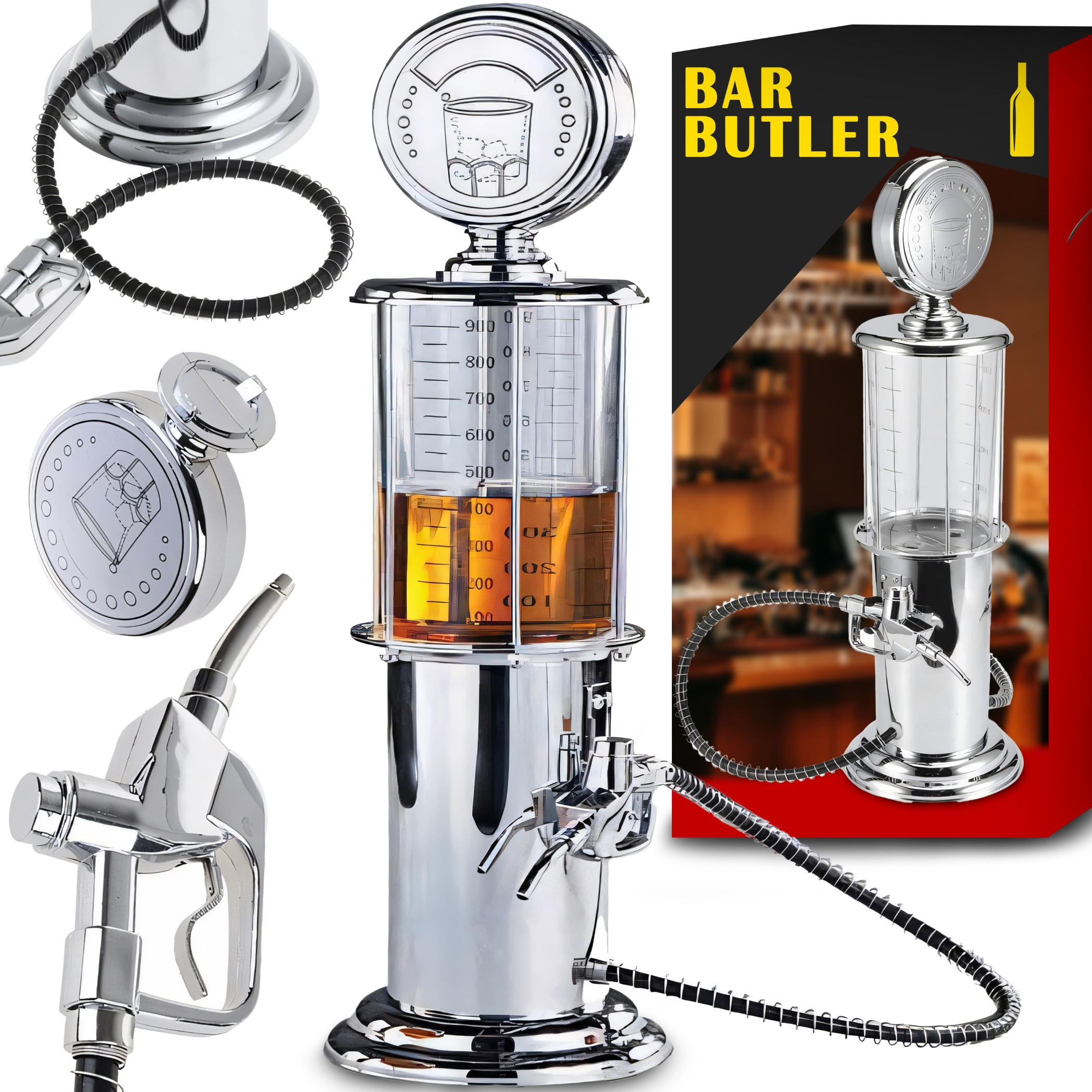Beverage Dispenser With Tap Gun For Cold Drinks 1l - With Stand - Ideal For Parties, Water Dispenser, Juice Dispenser - Retoo