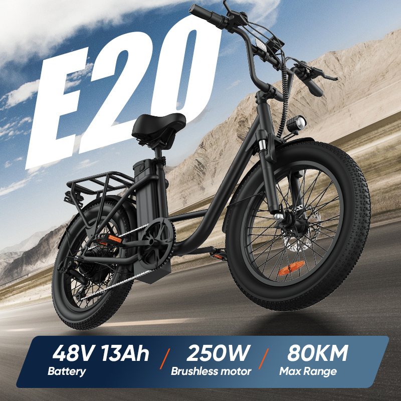 E-shop Geländegängiges E-Bike mit breiten Reifen – 20" 48V 13Ah Langstrecken-E-Bike | 250W Motor | 3 Fahrmodi & 7-Gang-Schaltung | für den