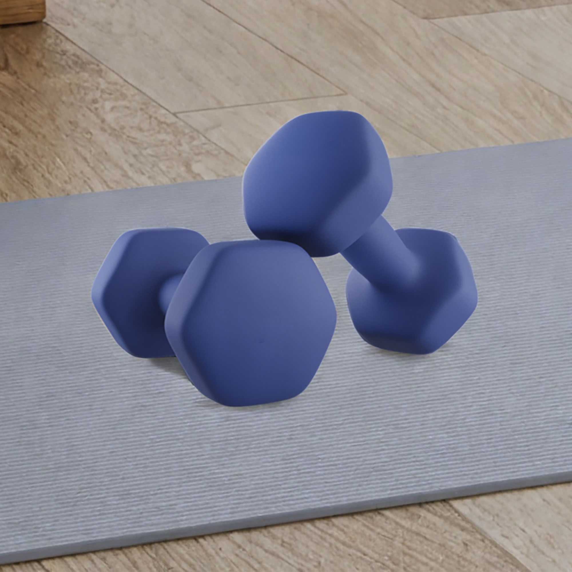 E-shop Hanteln, 2er Set, 2 x 5 kg, Hantelset, Kurzhanteln, Hexagon, Krafttraining, Workout, für Zuhause