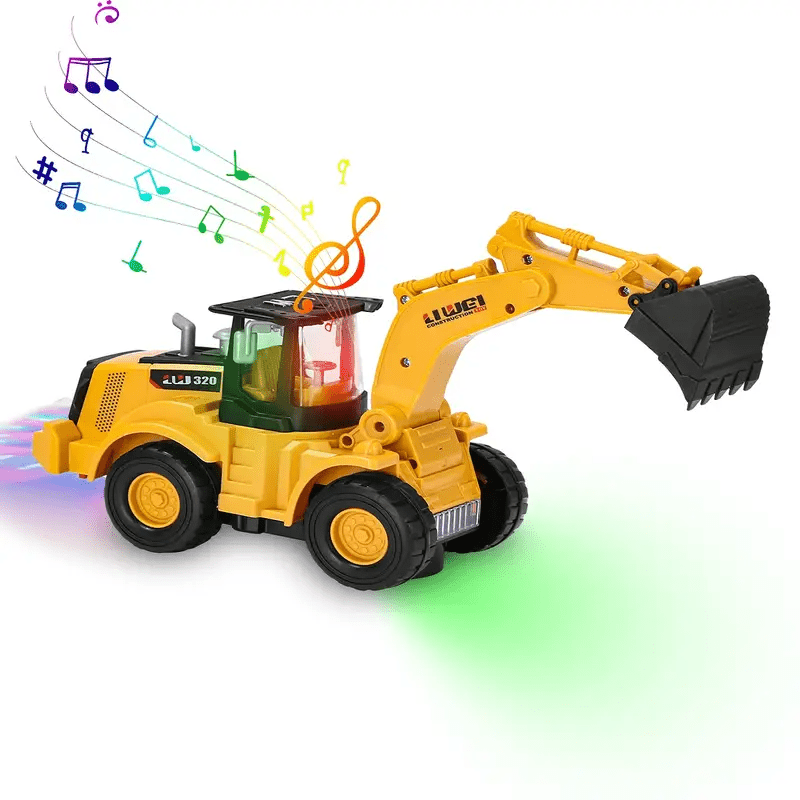 TEMU Electric Excavator, Children's Toy Light Music Toy Car, Universal Wheel Children's Bulldozer