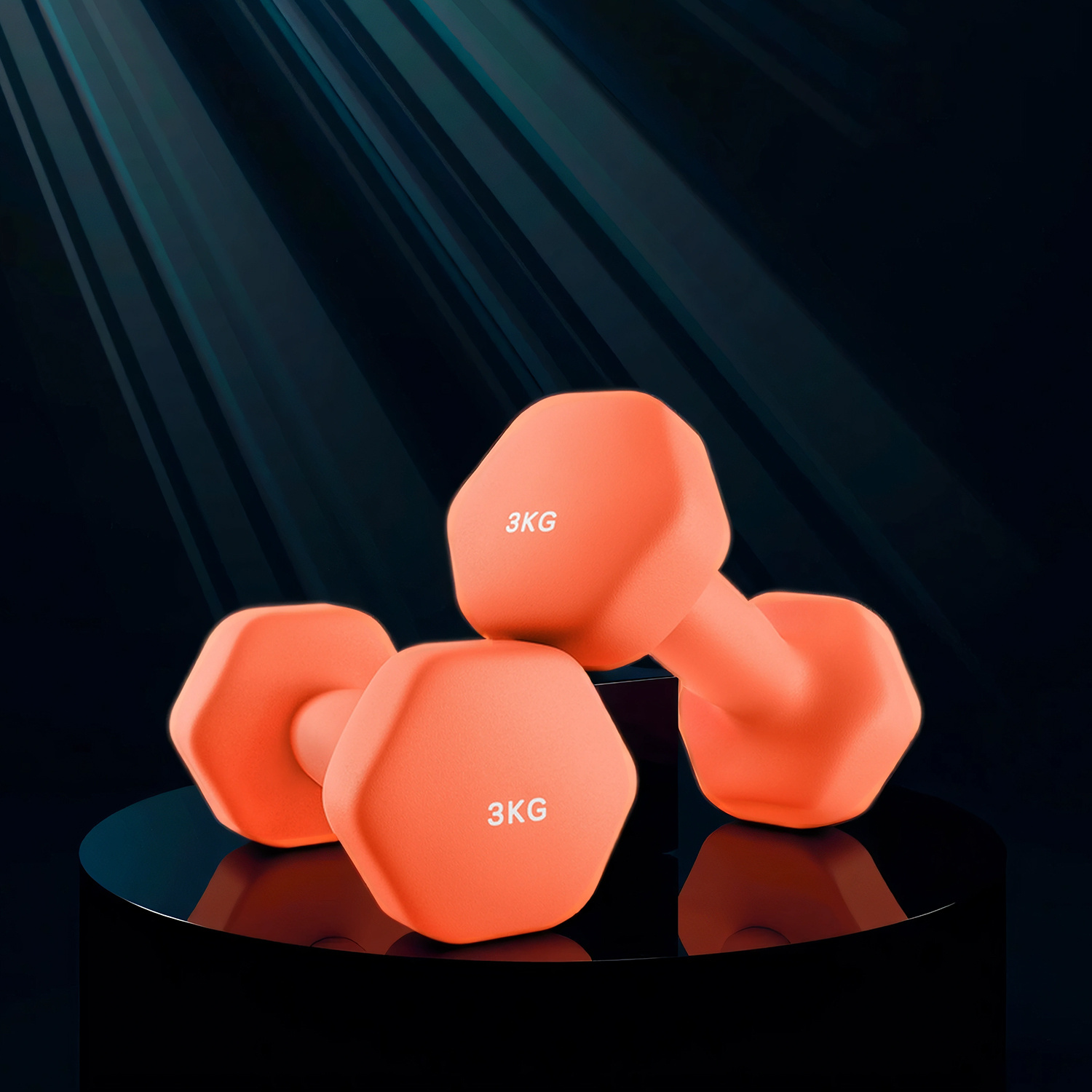 Dumbbells, 2-piece Set, 2 X 3 Kg, Hexagon Dumbbell Set, Short Dumbbells, Strength Training, Workout, For Home Use