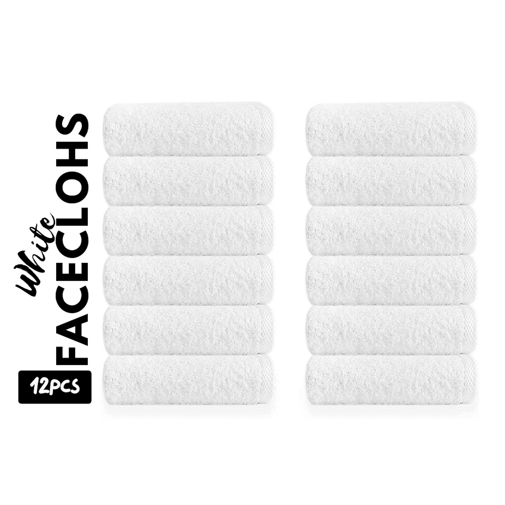 TEMU Face Cloths (pack Of 12) Flannels & Wash Cloths 500 Gsm Super Quality