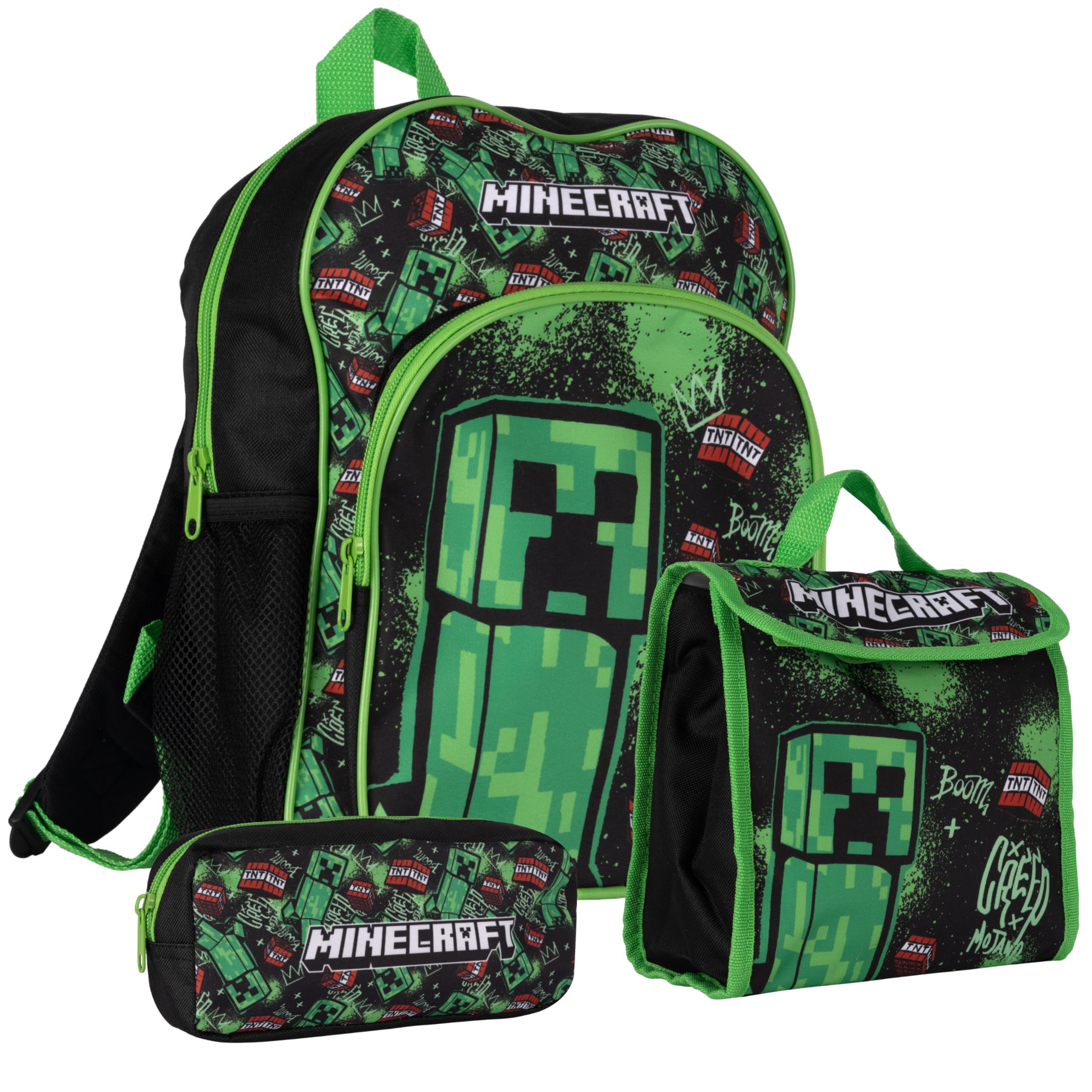 TEMU Creeper Backpack, Lunchbag And Pencil Case Set 3pcs