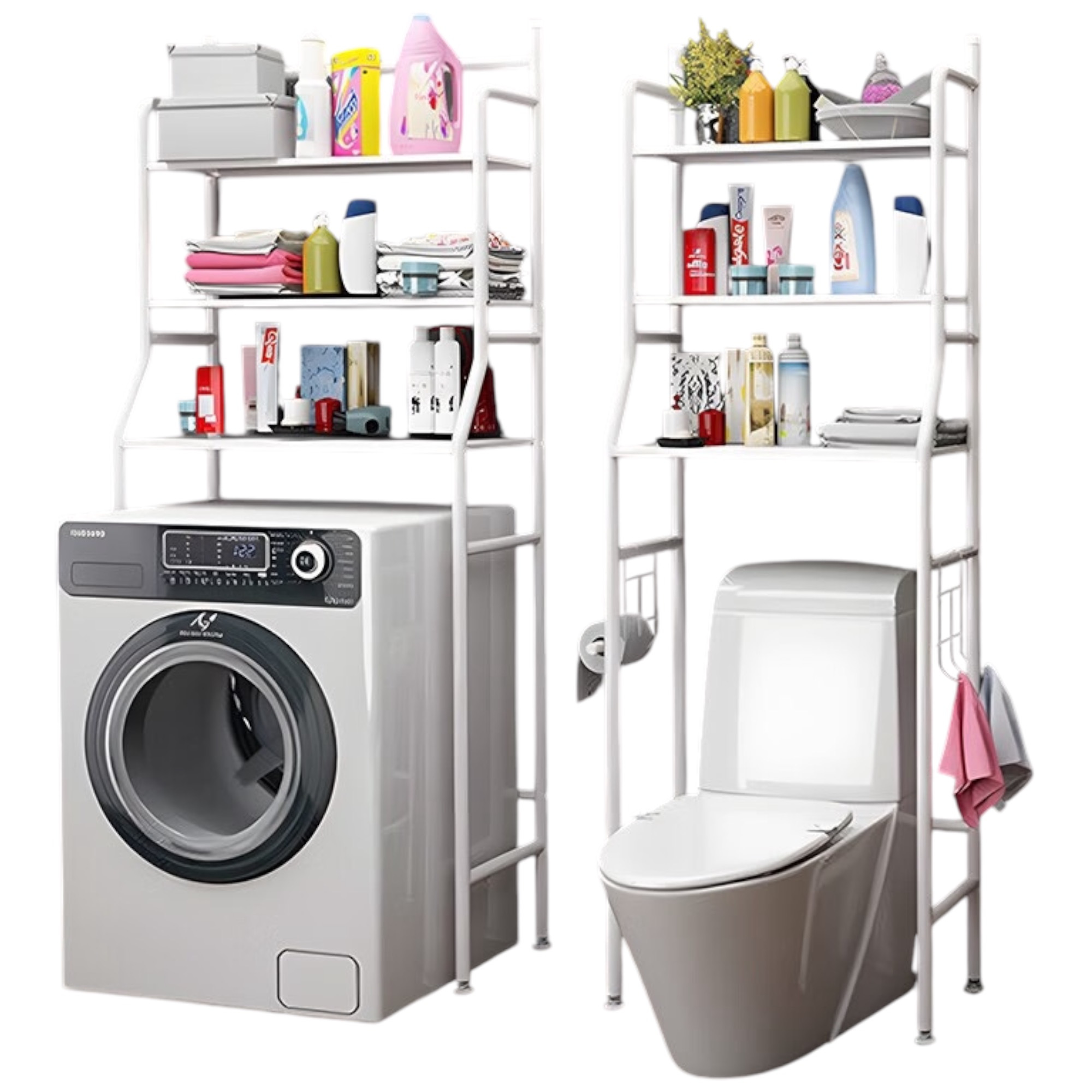 TEMU Estantería de Baño sobre Inodoro | Ahorra Baldas | Estante Almacenamiento Impermeable | Patas Ajustables (LAVA-002)