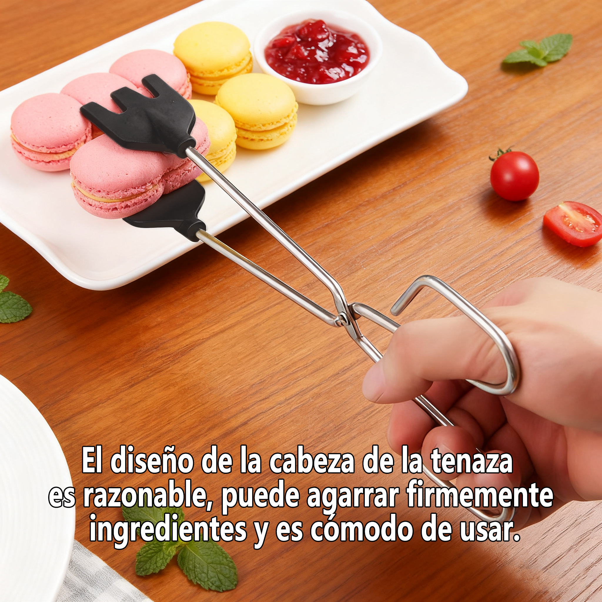 TEMU 1 pinza para alimentos, también conocida como tenacillas de cocina, es un artículo multiusos indispensable en la cocina: agarrar filetes,