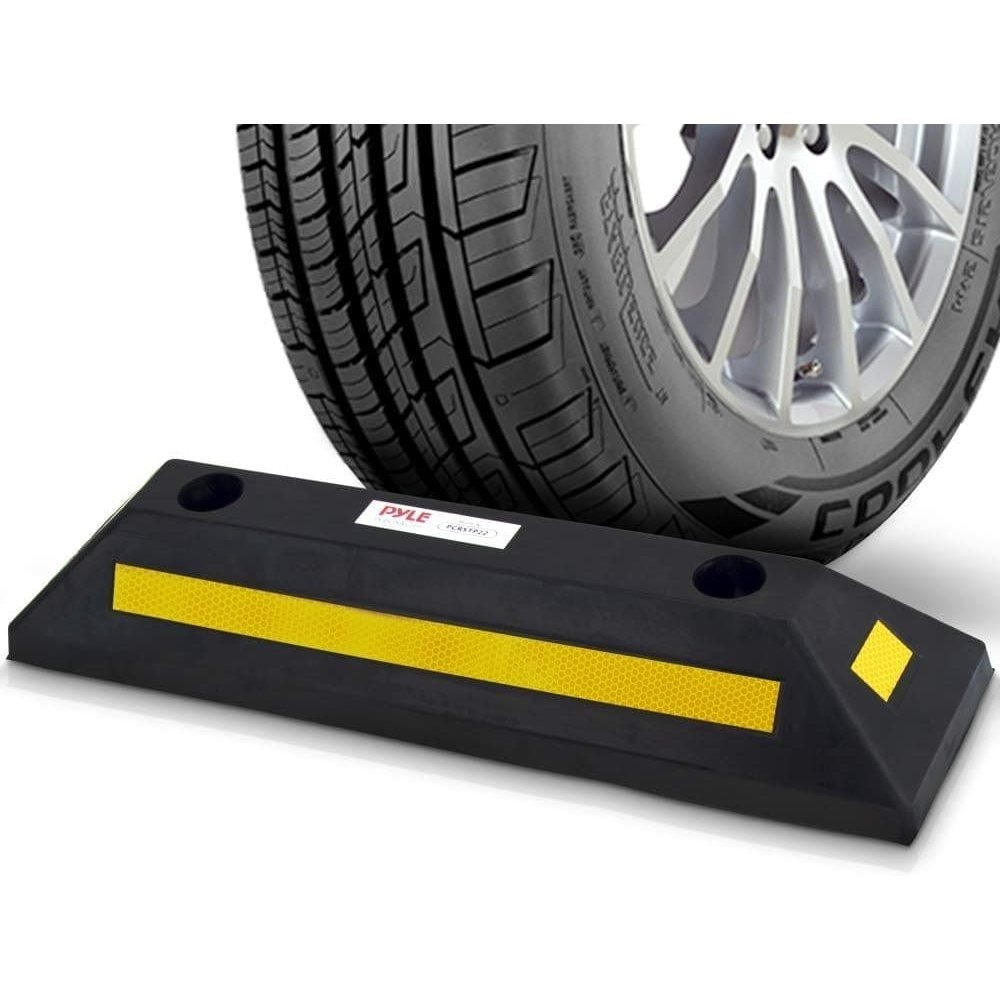 Image of Tire Parking Aid Garage Auto - Garage Bumper Made Of Hard Rubber, Auto Stopper With Reflective Strips, Parking Aid For Garage Parking , Garage Stopper Up To 15t