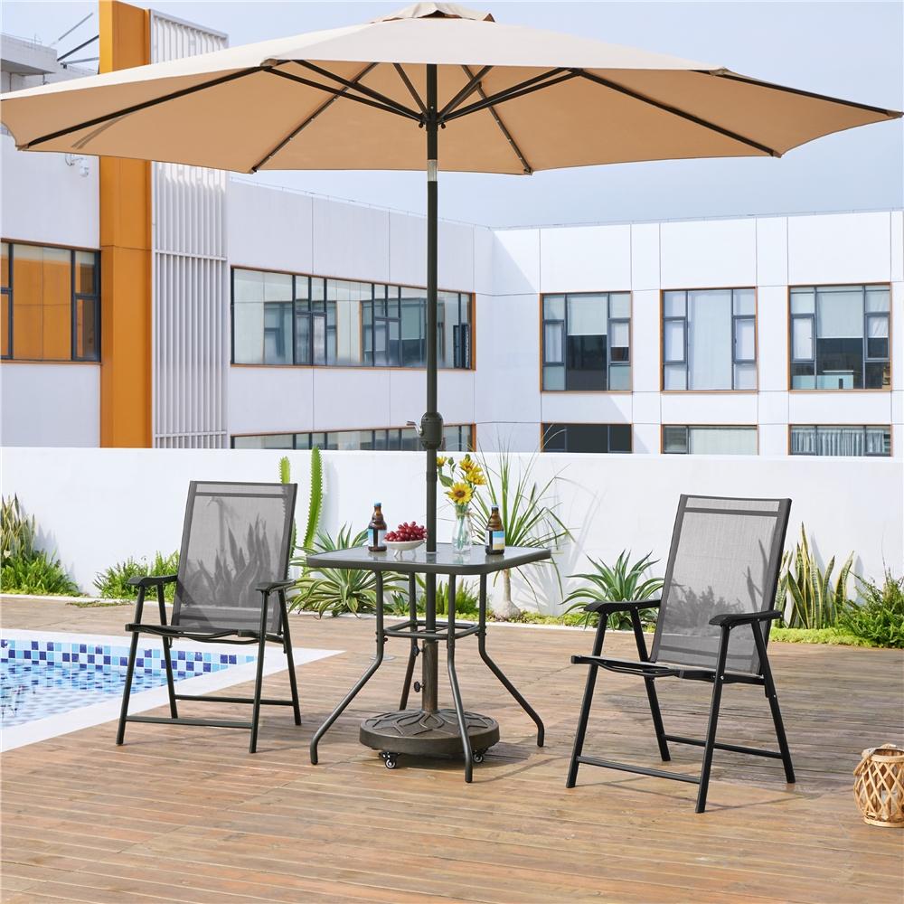 Costoffs 2pcs Garden Chairs Terrace Chairs High Back Folding Chairs With Armrests And Backrests Collapsible Outdoor Chairs Dining Chairs Kitchen Chair Balcony Chair