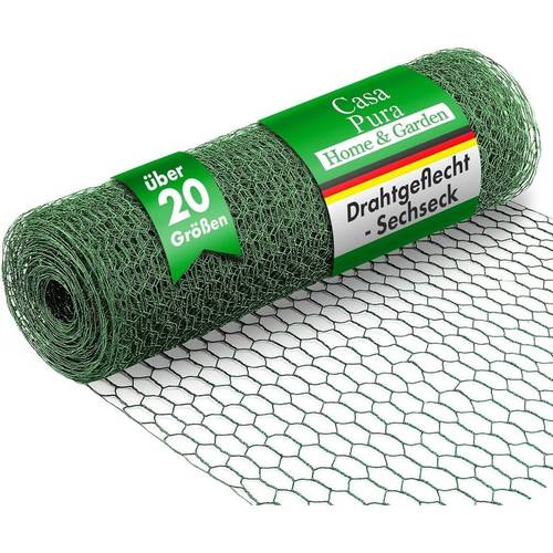 drahtzaun für garten & kleintiere – verzinkt & grün – im sechseckdrahtgeflecht – mit maschenweite 13 & 25 mm – verschiedene größen verfügbar – & witterungsbeständig