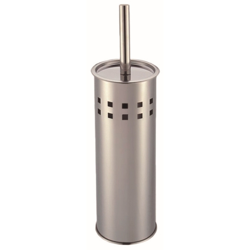 TEMU HOME Escobillero Metálico - Color Disponible: Metal - Ø10 × 27 cm - Su estructura cilíndrica con perforaciones decorativas favorece la