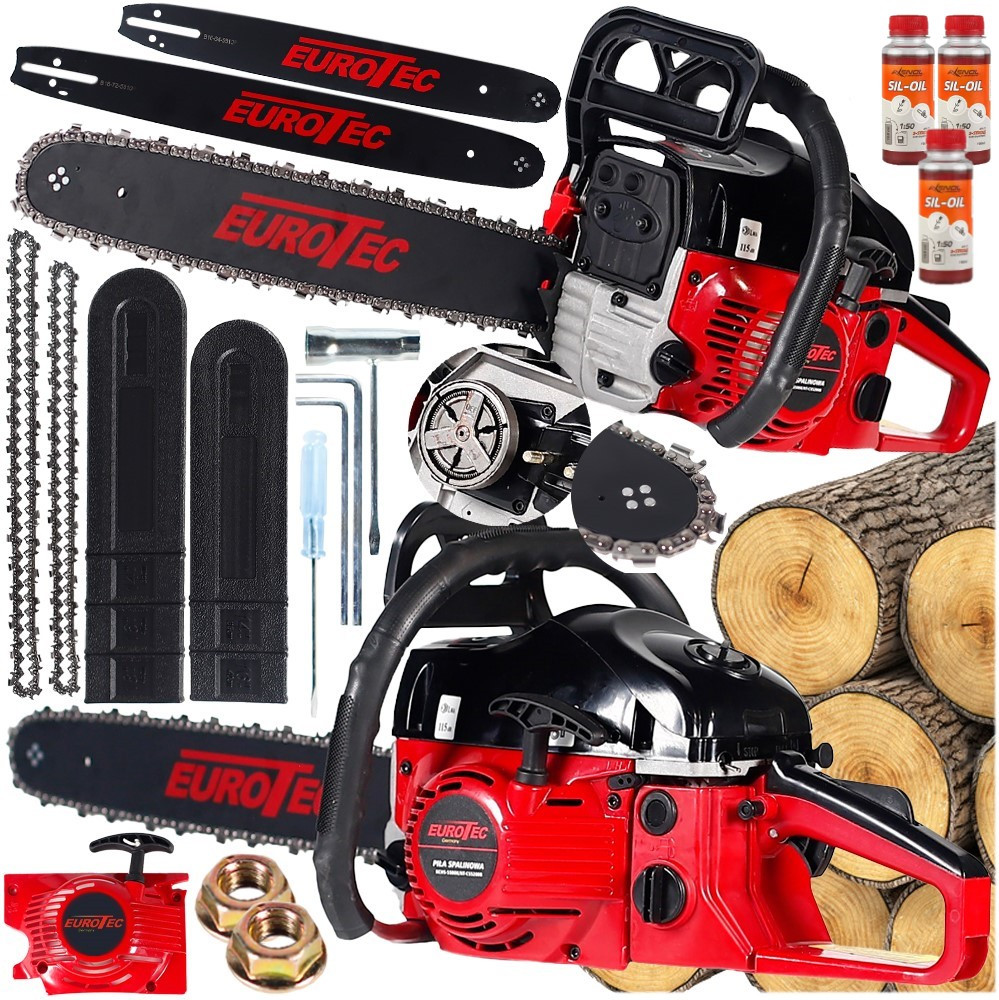 5.5HP Gasoline Chainsaw, 52cc Motor Chainsaw with 2 Chains, 2 Swords, and 300ml Oil – XXL Set