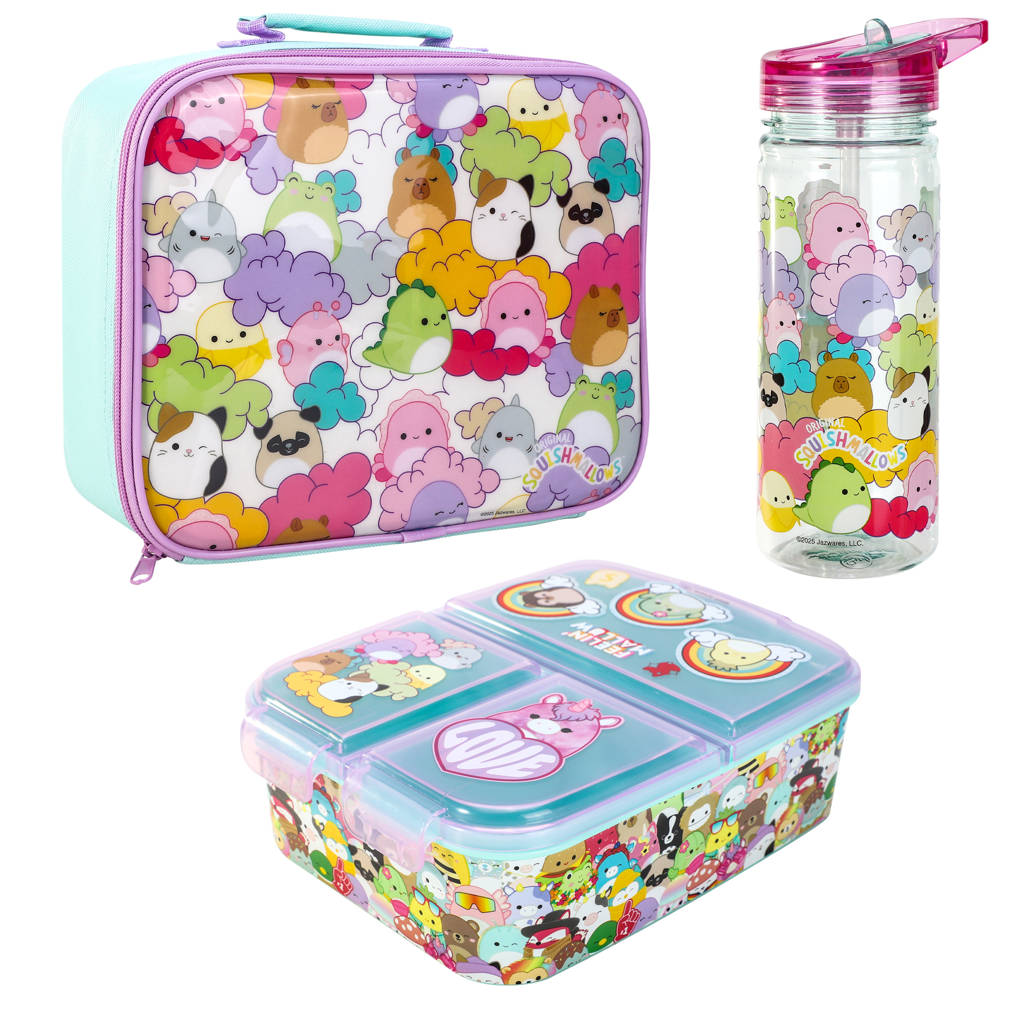 TEMU Kids Children's Lunch Box Set – Insulated Lunch Bag, Multi-compartment Lunch Box & 540ml Water Bottle – Lunch Food Set, Bpa-free