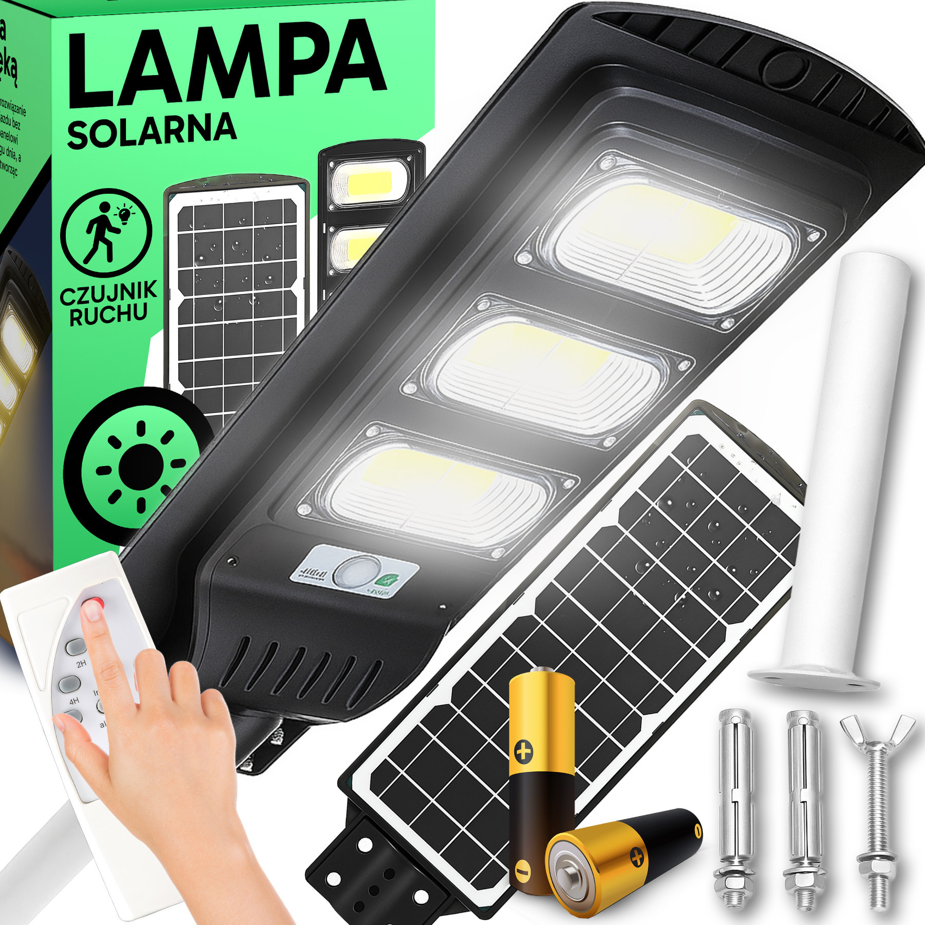 TEMU Lumière LED Solaire Extérieure avec Détecteur de Mouvement et par Retoo , Télécommande, Support de Montage, Angle de Faisceau Large, Noir