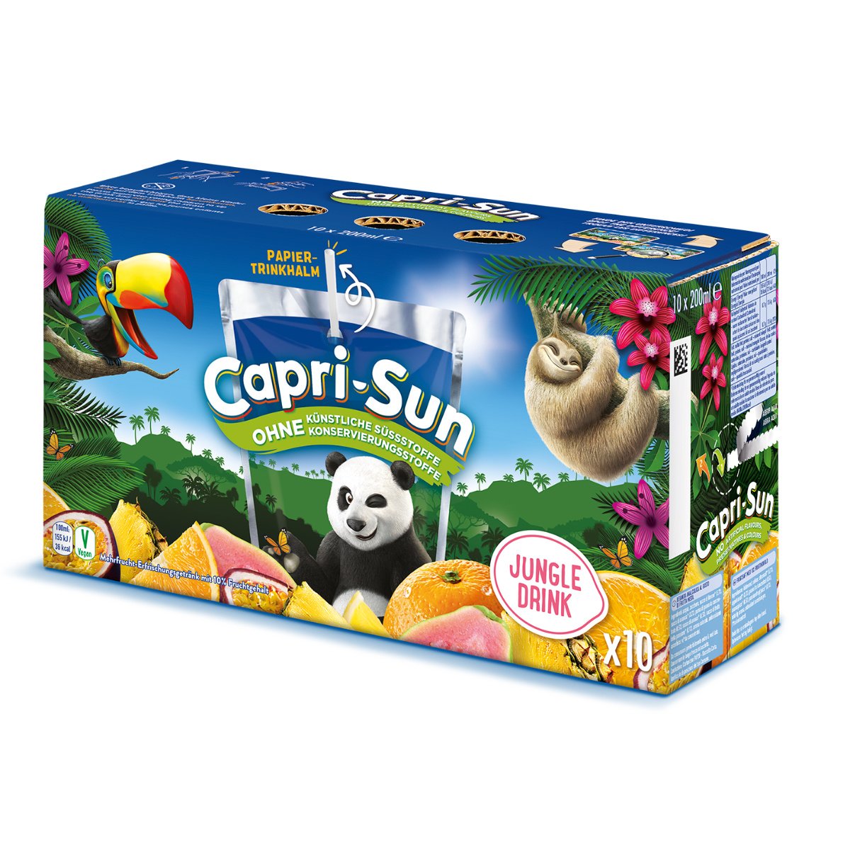 Capri Sun Jungle Drink 10 Packs Of 200ml With Multi-fruit Juice 2000ml