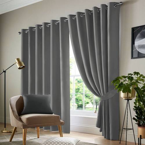 2pcs full blackout curtains 100 polyester fabric privacy protected sound proof energy saving grommet top curtains for bedrooms living room home decor room decor