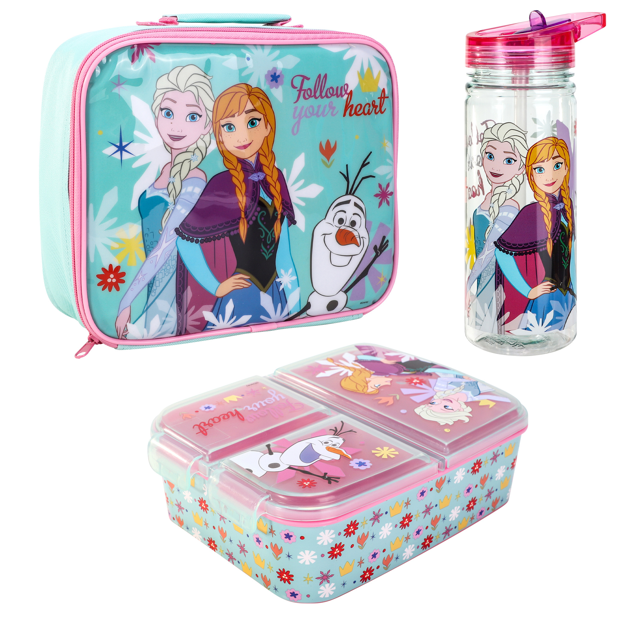 TEMU Kids Children's Lunch Box Set – Insulated Lunch Bag, Multi-compartment Lunch Box & 580ml Water Bottle – Food Set, Bpa-free