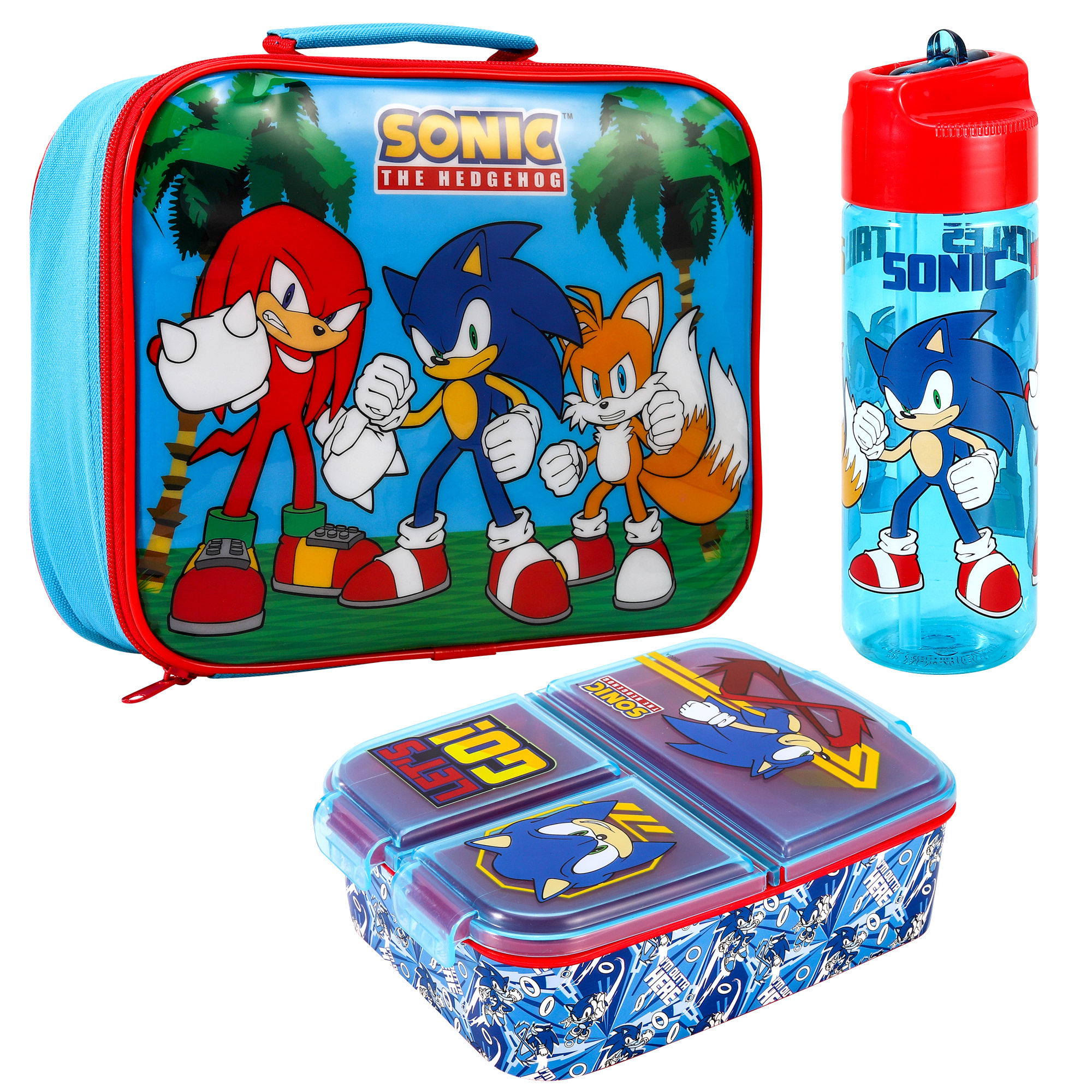 TEMU The Hedgehog Kids Childrens Lunch Box Set – Insulated Lunch Bag, Multicompartment Lunch Box & 580ml Water Bottle - Lunch Food Set, Bpa Free