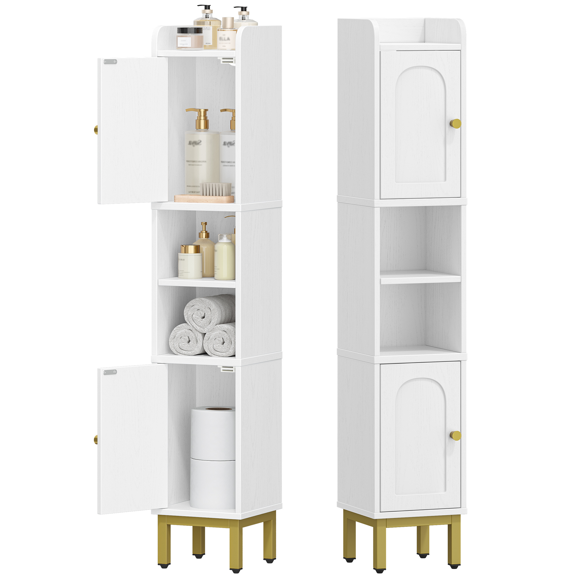 TEMU Armario de Baño, Mueble de baño con , Mueble de almacenaje con estantes Regulables, Adecuado para pequeños , cocinas y Salones