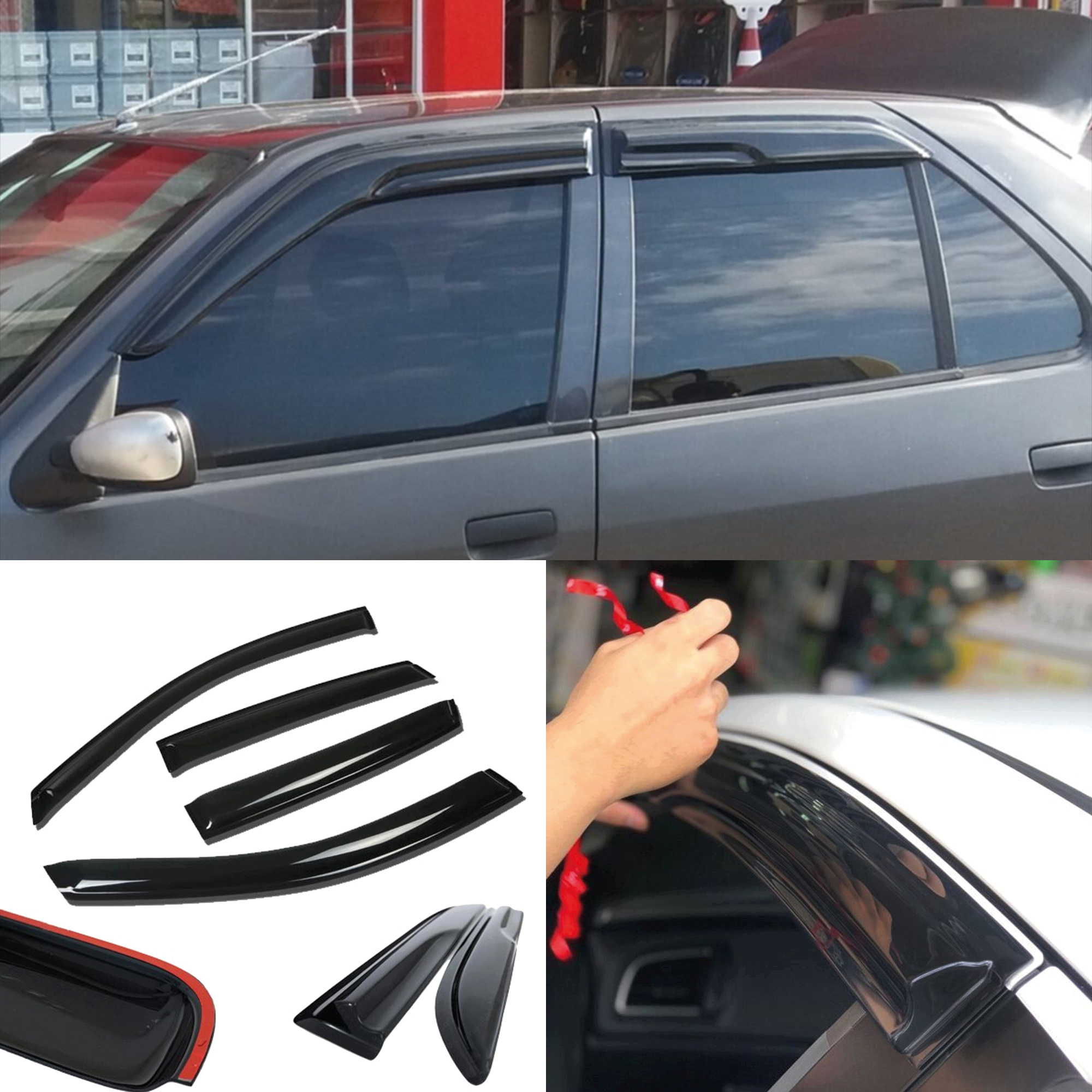 TEMU Pare-soleil pour 1993-2002 - Lot de 4 pièces - Accessoires Auto - Pare-pluie, Déflecteur de Vent, Moulure de Protection Épaissie contre et