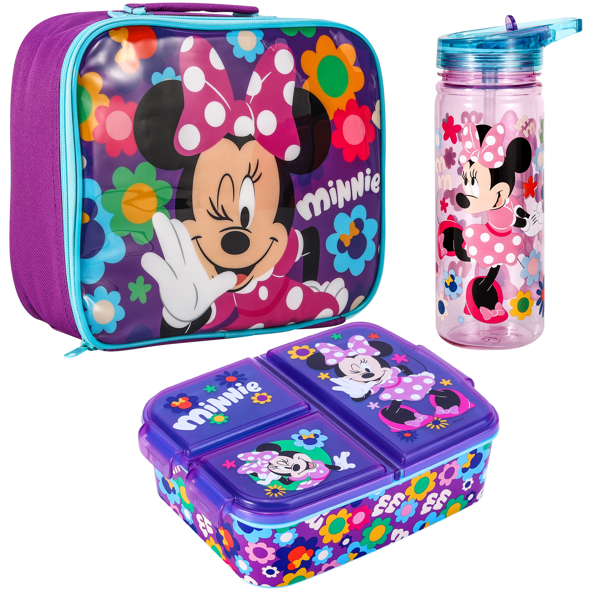 TEMU Mouse Kids Childrens Lunch Box Set – Insulated Lunch Bag, Multicompartment Lunch Box & 580ml Water Bottle - Lunch Food Set, Bpa Free