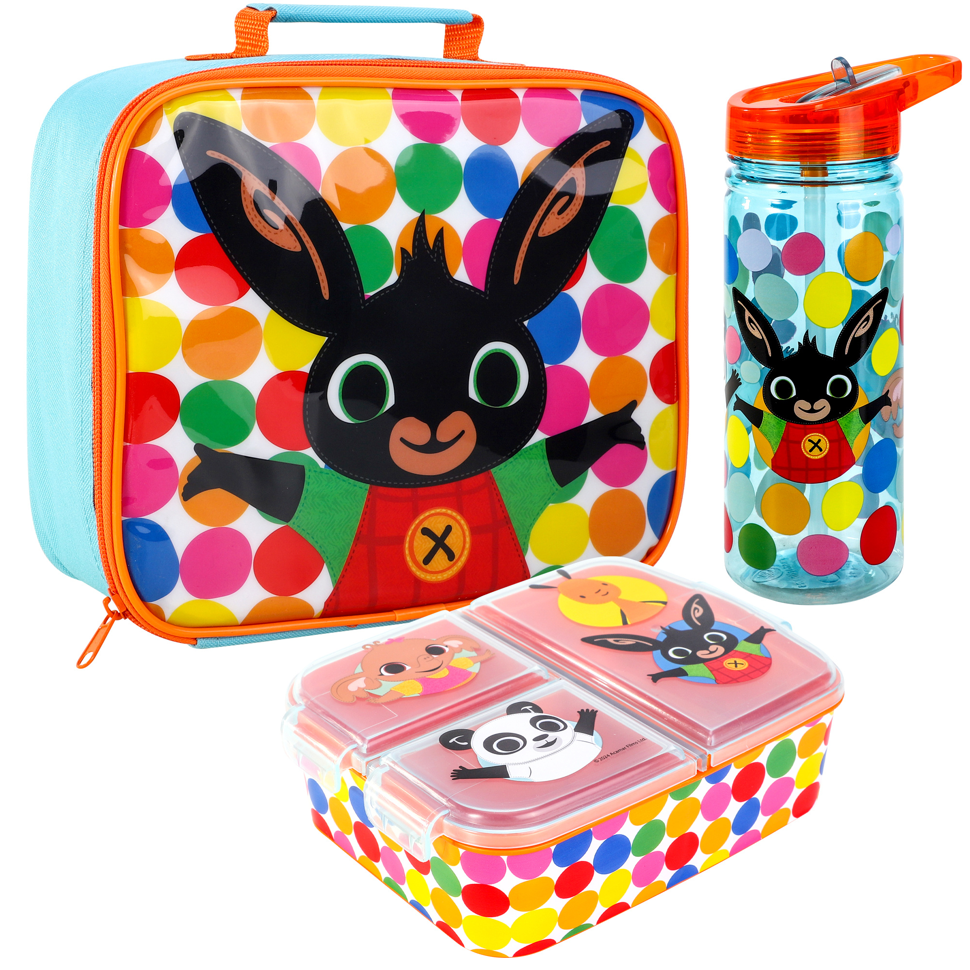 TEMU Kids Children's Lunch Box Set – Insulated Lunch Bag, Multi-compartment Lunch Box & 580ml Water Bottle – School Travel Food Set, Bpa-free