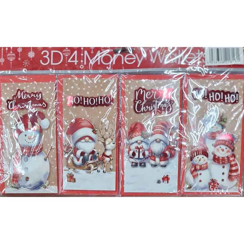 TEMU Bg Tulip (xtu3dmw-116) 3d Money Wallets Christmas Money Wallets, Cute Gonk & Designs - Pack Of 4