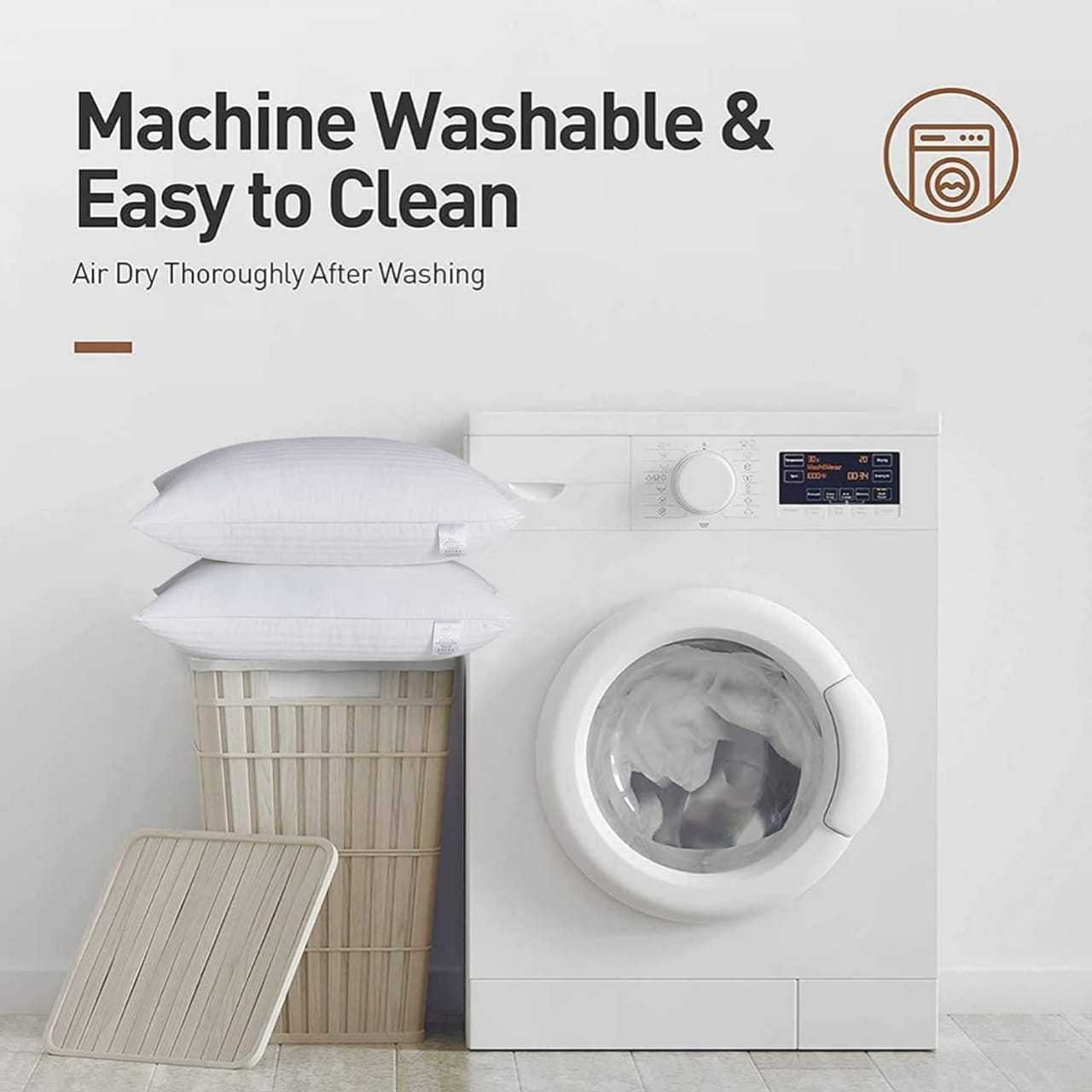 Divine Textiles - 2 BHS Stripe Pillow for Bed, Sofa & Living Room Decor – Soft Supportive Pillow for Everyday Comfort – Elegant Striped Design Enhances Bedroom Aesthetic – Durable, Easy Care & Long-Lasting Pillow for Home Interior Styling