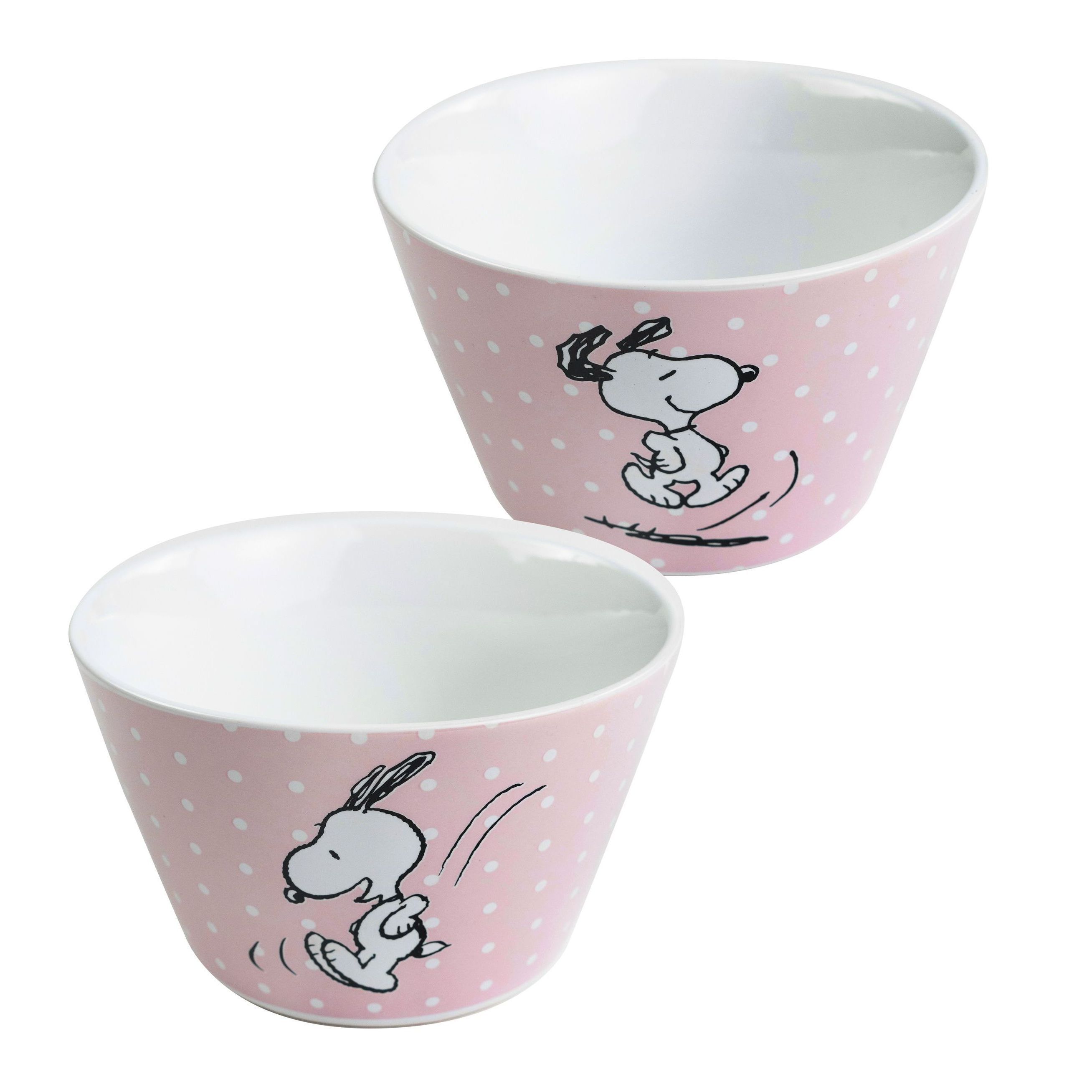 The Bowl - Pink Polka Dot Porcelain Cereal Bowl, 500ml