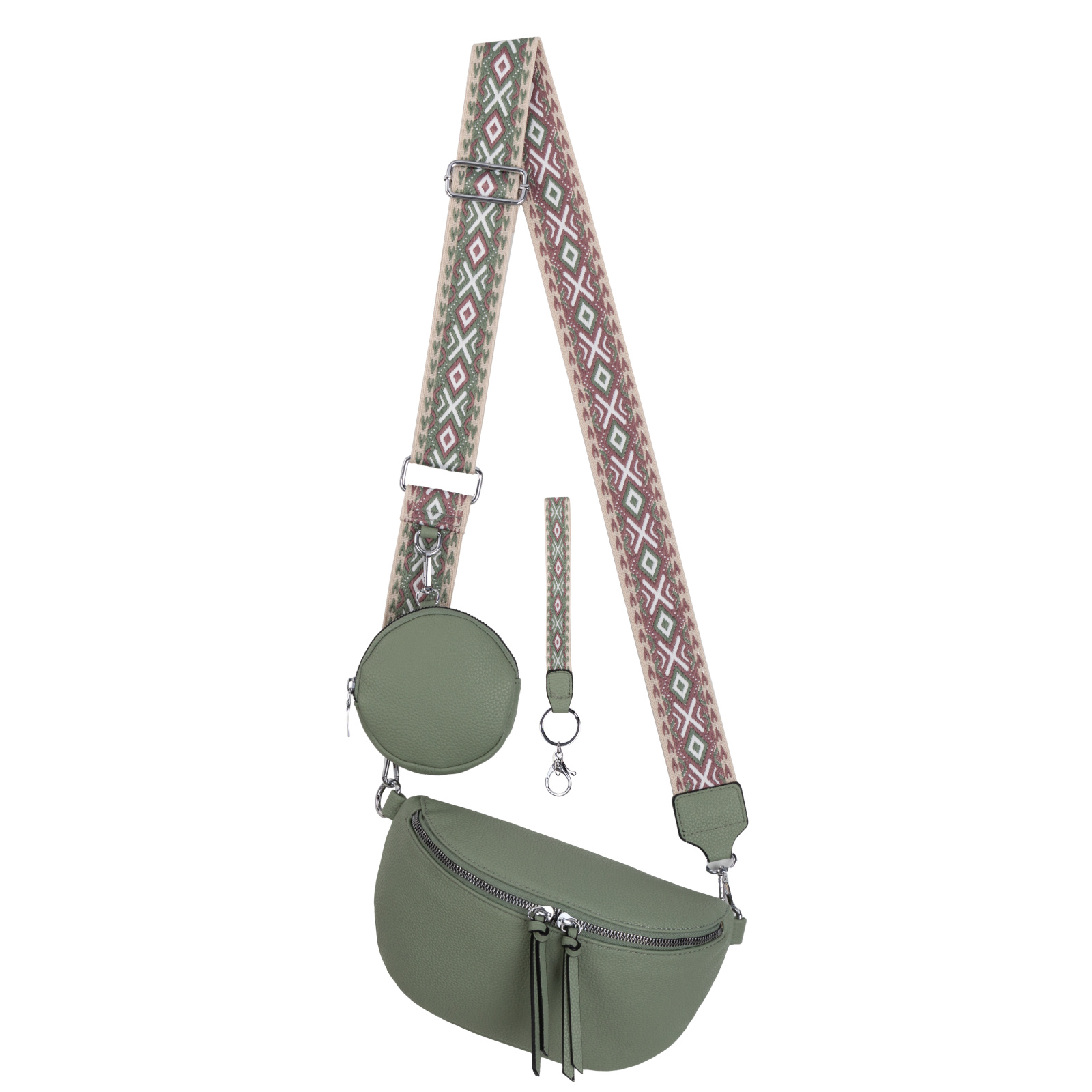 Image of Waist Bag Crossbody Bag Hip Bag Artificial Leather Italy Design D.green