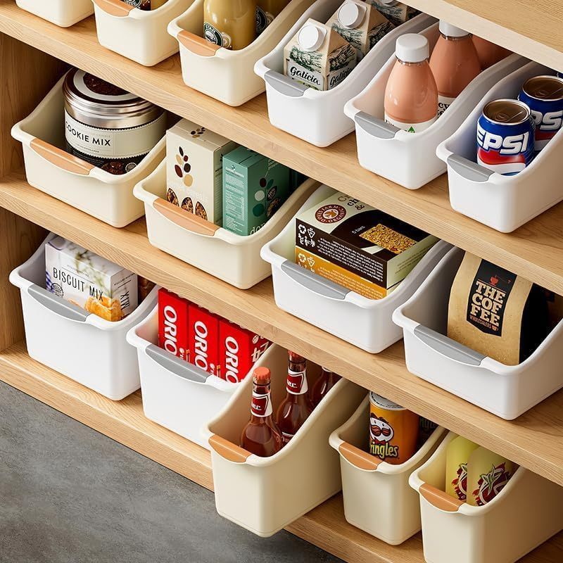 LIVHOME 6pcs Heavy-Duty Plastic Storage Baskets Set