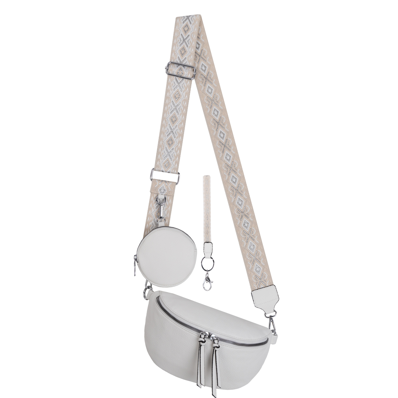 Waist Bag Crossbody Bag Hip Bag Artificial Leather Italy Design White