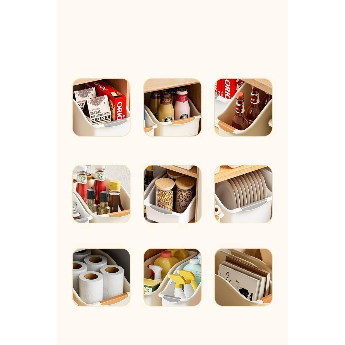 LIVHOME 6pcs Heavy-Duty Plastic Storage Baskets Set