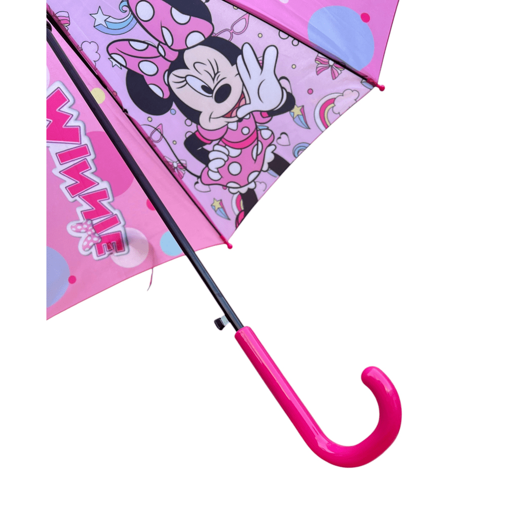 Minnie Mouse Umbrella for Girls with Automatic Opening, 8-Rib Structure, and Mickey Mouse Design