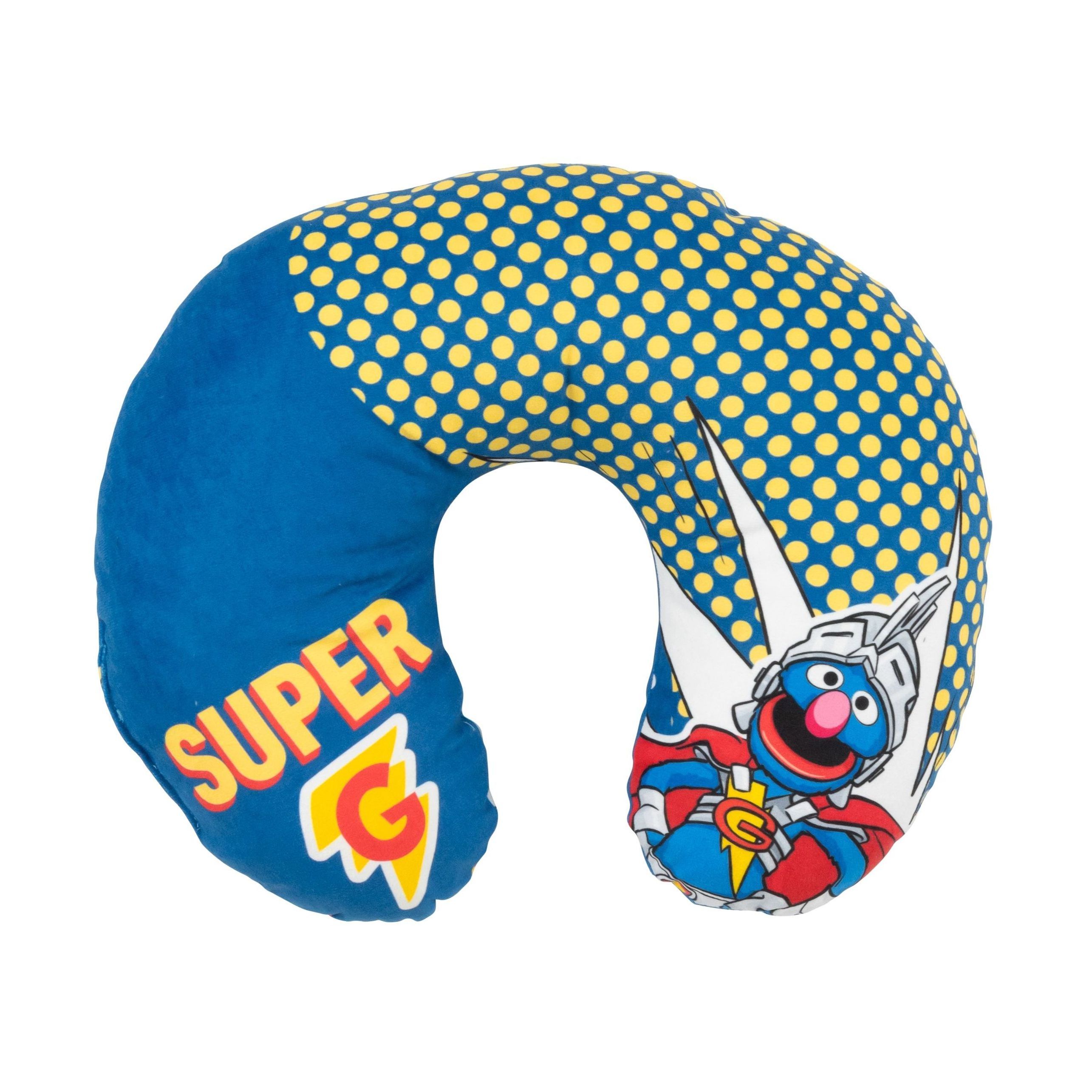 Image of Sesame Street - Super Travel Neck Pillow Comfortable Travel Pillow Neck Pillow For Car Airplane Blue